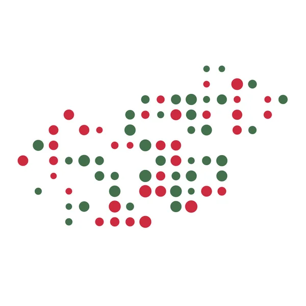 Hongarije Silhouet Gepixelde Patroon Illustratie — Stockvector