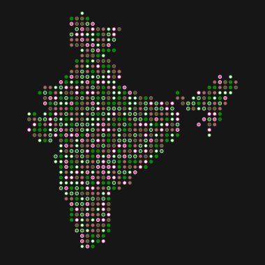 Hindistan Silüeti Resmedilmiş Kalıp Haritası Çizimi