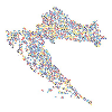 Hırvatistan Silüeti Resmedilmiş Desen Çizimi