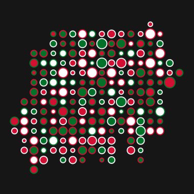 Sudan Silueti Pikselli desen haritası çizimi