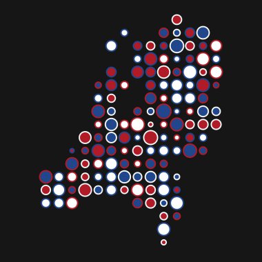 Hollanda Silüeti Pikselleştirilmiş desen haritası çizimi