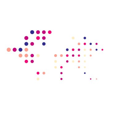 Dünya 2 Silueti Pikselli desen haritası çizimi