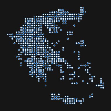 Yunanistan Silüeti Resmedilmiş Desen Haritası Çizimi