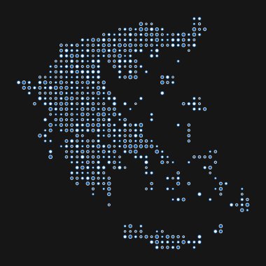 Yunanistan Silüeti Resmedilmiş Desen Haritası Çizimi