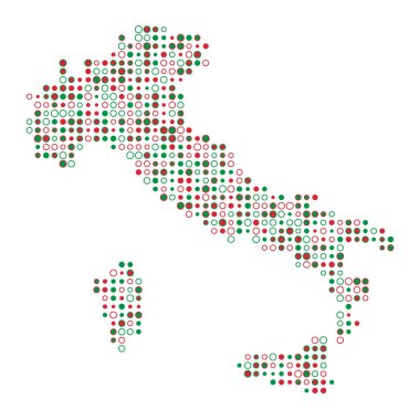 İtalya Silüeti Resmedilmiş Desenli Harita Çizimi