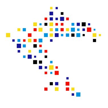 Hırvatistan Silüeti Resmedilmiş Desen Çizimi