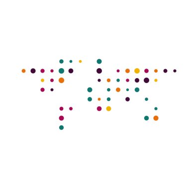 Dünya 1 Silüeti Resmedilmiş Desen Haritası Çizimi