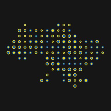 Ukrayna Silüeti Pikselli desen haritası çizimi