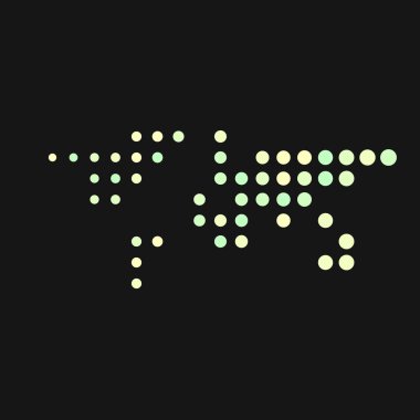 Dünya 1 Silüeti Resmedilmiş Desen Haritası Çizimi