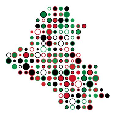 Irak Silüeti Resimli Desenli Harita Çizimi