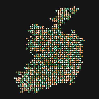 İrlanda Silüeti Resimli Desenli Harita Çizimi