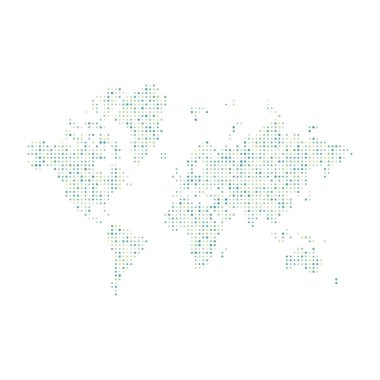 Dünya 2 Silueti Pikselli desen haritası çizimi