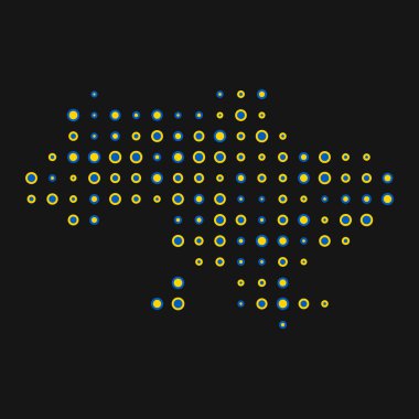 Ukrayna Silüeti Pikselli desen haritası çizimi