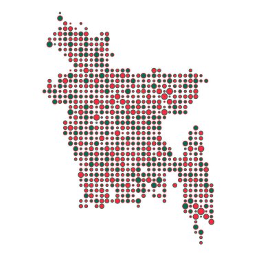 Bangladeş Silüeti Resmedilmiş Desen Haritası Çizimi