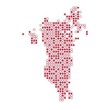 Bahreyn Silueti Pikselli desen haritası çizimi