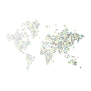 Dünya 2 Silueti Pikselli desen haritası çizimi