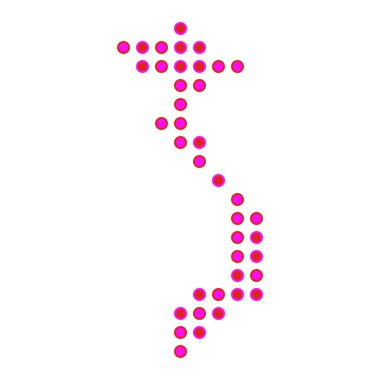 Vietnam Silueti Pikselli desen haritası çizimi