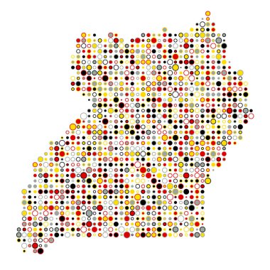 Uganda Silueti Pikselli desen haritası çizimi