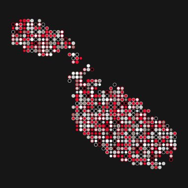 Malta Silueti Pikselli desen haritası çizimi