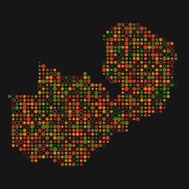 Zambiya Silueti Pikselli desen haritası çizimi