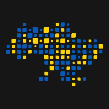 Ukrayna Silüeti Pikselli desen çizimi