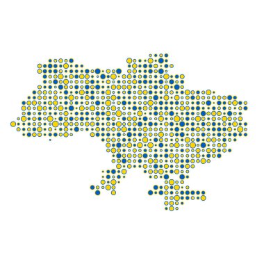 Ukrayna Silüeti Pikselli desen haritası çizimi