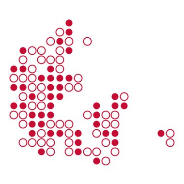 Danimarka Silueti Resmedilmiş Desenli Harita Çizimi