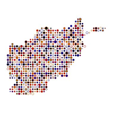 Afganistan Silüeti Resimli Desenli Harita Çizimi