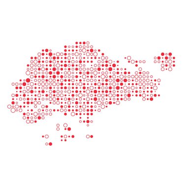 Singapur Silueti Pikselli desen haritası çizimi