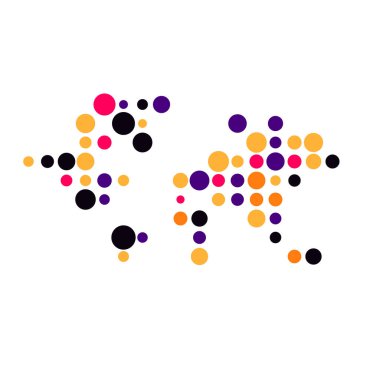 Dünya 2 Silueti Pikselli desen haritası çizimi