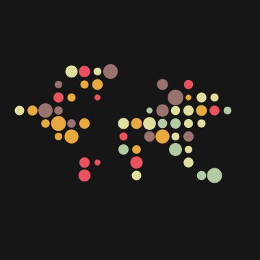 Dünya 2 Silueti Pikselli desen haritası çizimi