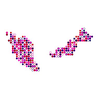 Malezya Silueti Pikselli desen haritası çizimi