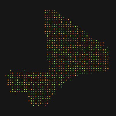 Mali Silueti Pikselli desen haritası çizimi