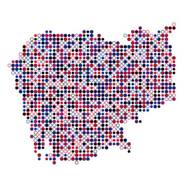 Kamboçya Silueti Pikselli desen haritası çizimi