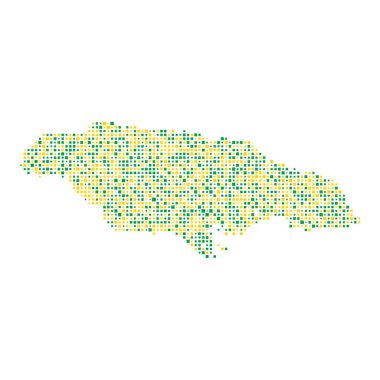 Jamaika Silueti Pikselleştirilmiş desen çizimi