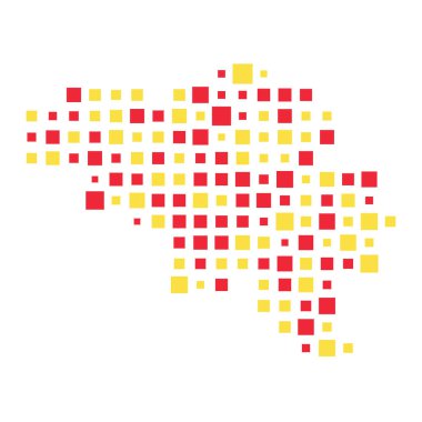 Belçika Silüeti Pikselleştirilmiş desen çizimi