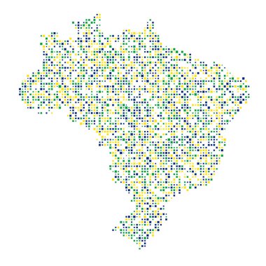 Brezilya Silüeti Pikselleştirilmiş desen çizimi