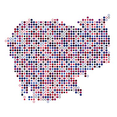 Kamboçya Silueti Pikselli desen haritası çizimi