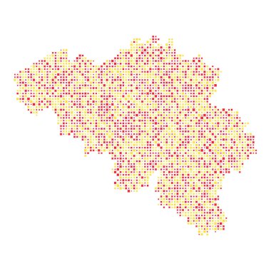 Belçika Silüeti Pikselleştirilmiş desen çizimi