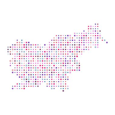 Slovenya Silüeti Resmedilmiş Desen Haritası Çizimi