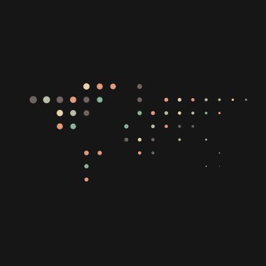 Dünya 1 Silüeti Resmedilmiş Desen Haritası Çizimi