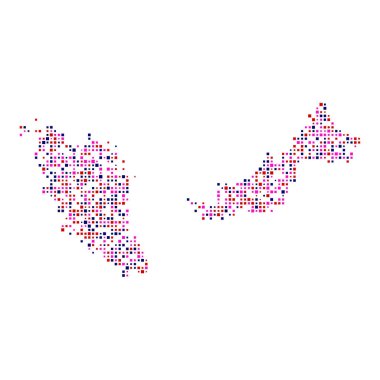 Malezya Silüeti Piksel desenli resimleme