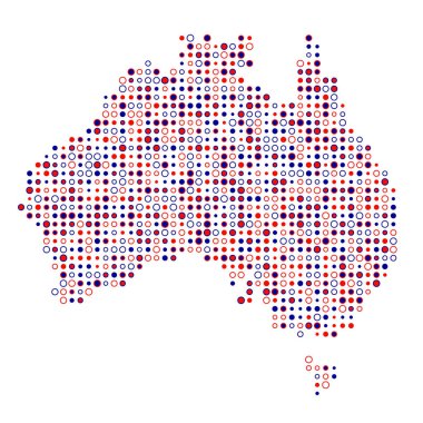 Avusturalya Silueti Pikselli desen haritası çizimi