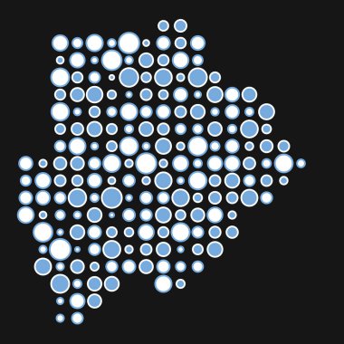 Botswana Silueti Pikselli desen haritası çizimi