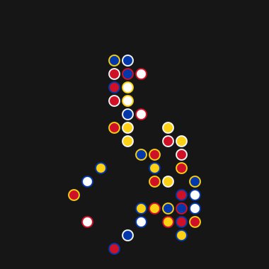 Filipinler Silüeti Pikselleştirilmiş desen haritası çizimi