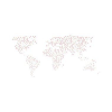 Dünya 3 Silueti Pikselli desen haritası çizimi