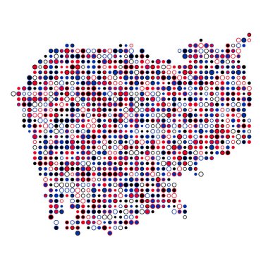 Kamboçya Silueti Pikselli desen haritası çizimi