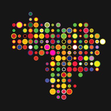 Venezuela Silueti Pikselli desen haritası çizimi