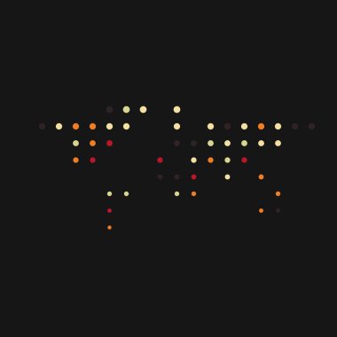 Dünya 1 Silüeti Resmedilmiş Desen Haritası Çizimi