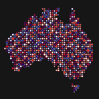 Avusturalya Silueti Pikselli desen haritası çizimi